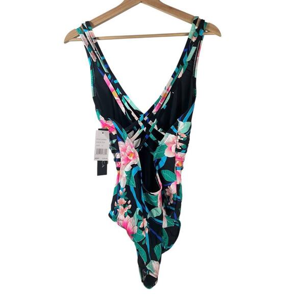 New Women’s La Blanca Floral Multi Strap Cross Back One Piece Swimsuit Size 12 - Picture 9 of 9
